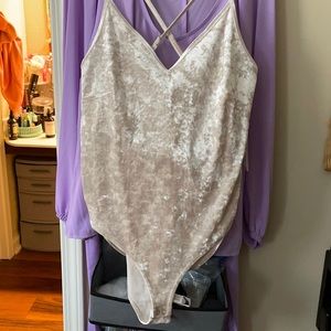 Forever 21 + Cream Velvet Bodysuit